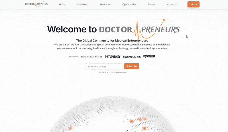 Doctorpreneurs website shown on desktop and mobile